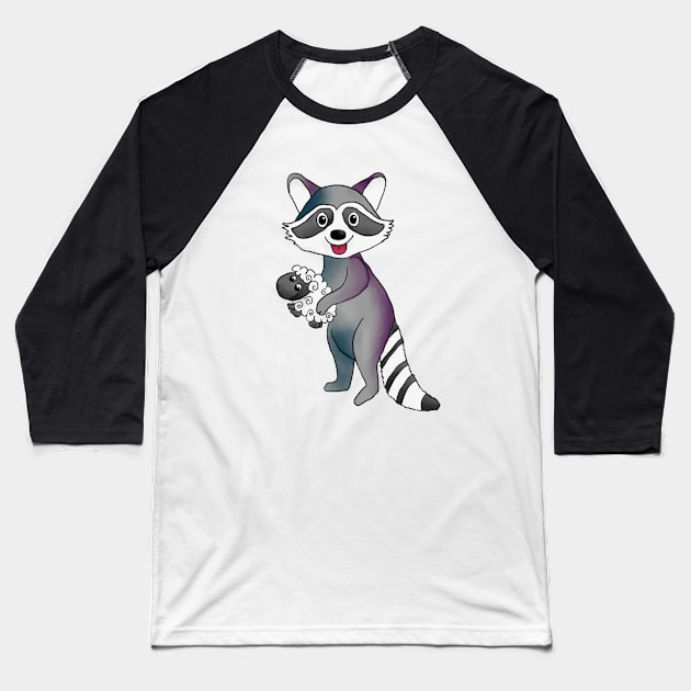 Waschbär und Schäfchen Baseball T-Shirt by Blumchen